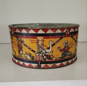 Antique/Vintage Small Toy Tin Drum Nursery Rhymes